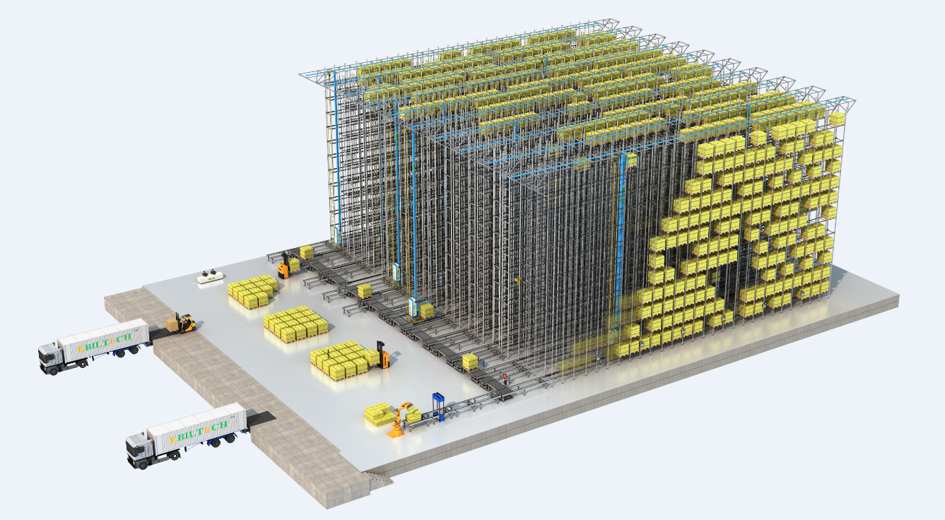 Stacker Crane With Conveyor System